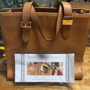Burberry authentic  Brown Leather Shoulder Bag Free COA included